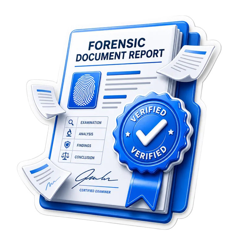 Sticker: forensischer Bericht mit Prüfsiegel